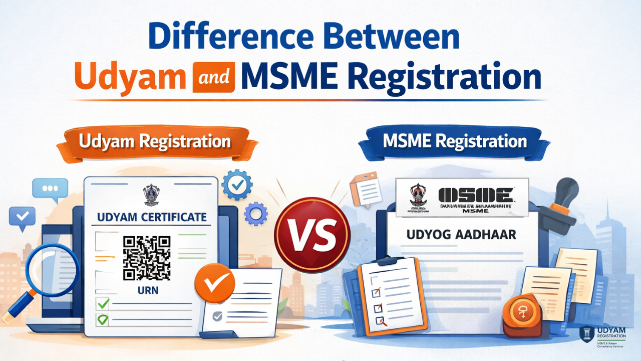 Difference Between Udyam and MSME Registration | MSME vs Udyam Guide | Eligibility & Benefits