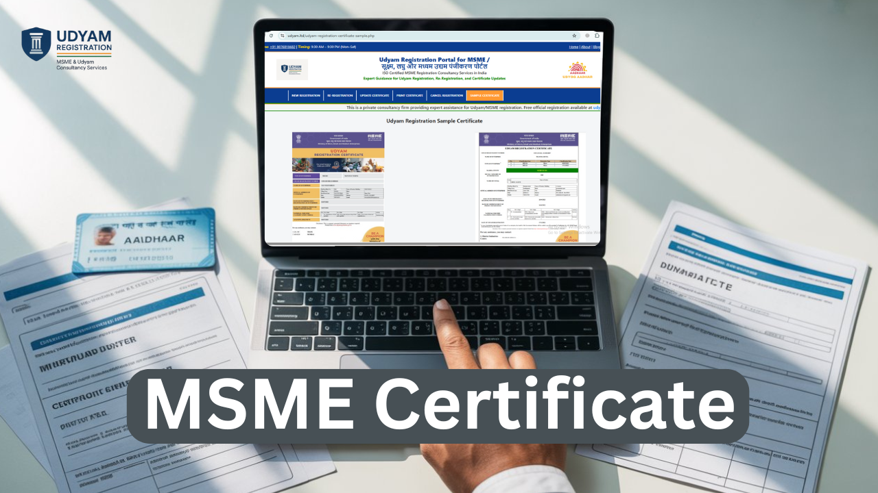 MSME Certificate | MSME Registration | उद्यम सर्टिफिकेट ऑनलाइन