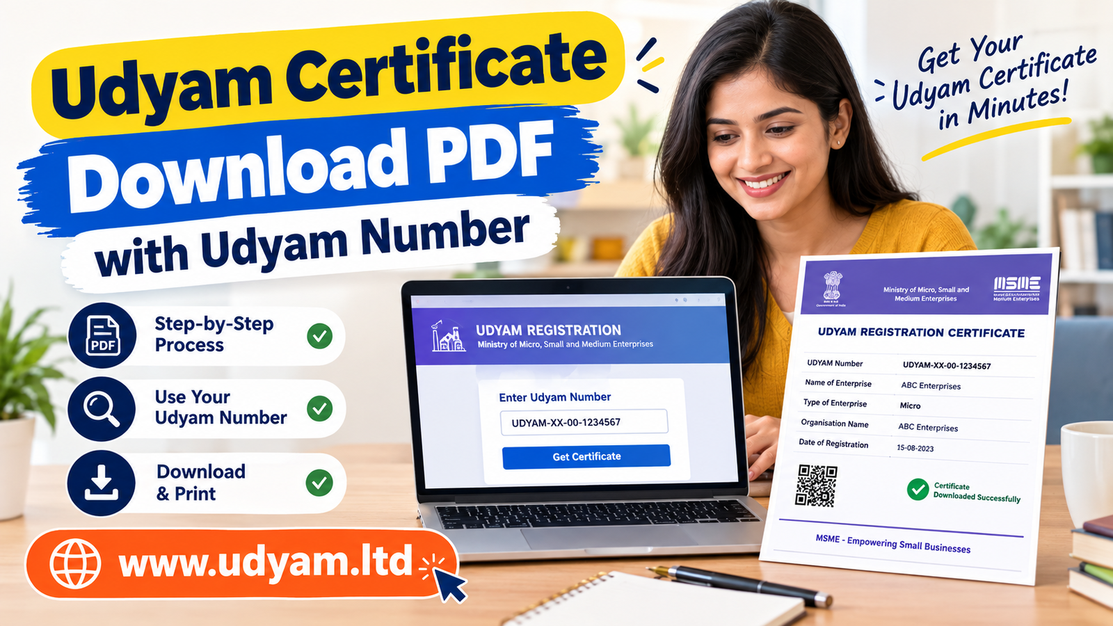 Udyam Certificate Download PDF with Udyam Number | Online Guide