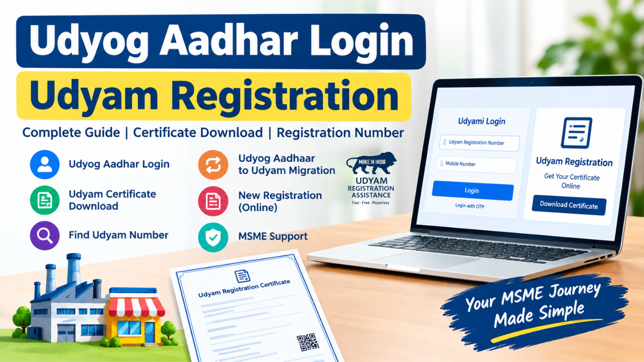 Udyog Aadhar Login | Udyam Registration | Certificate Download