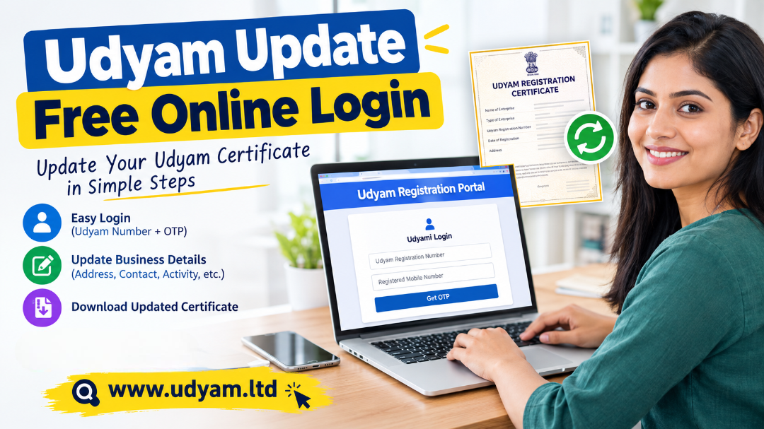 Udyam Update Free Online Login | Update Udyam Certificate